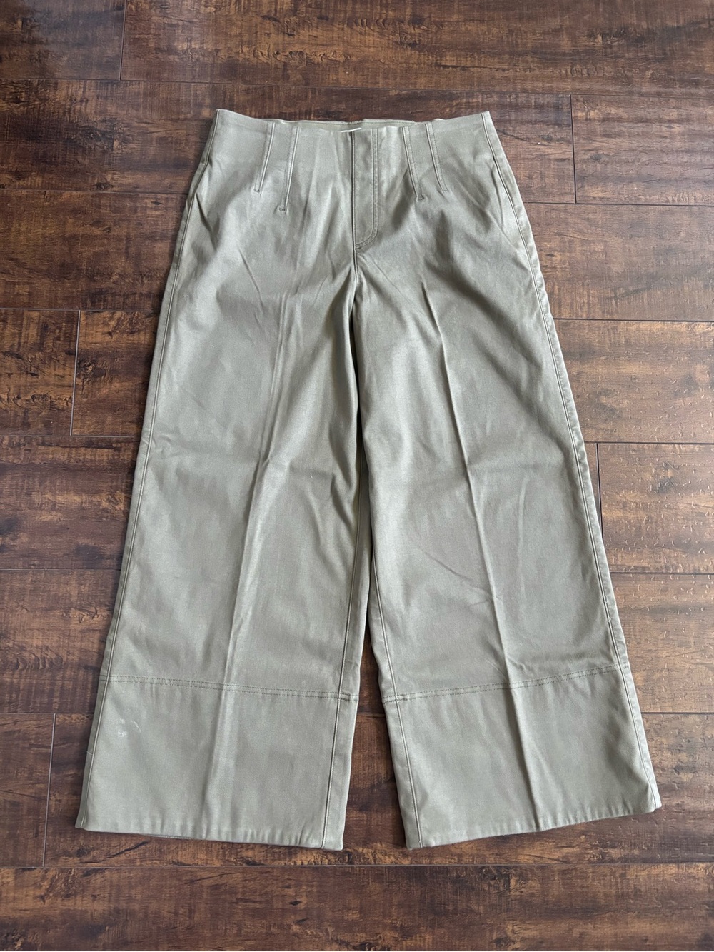SPANX Wide-Leg Chinos in Olive